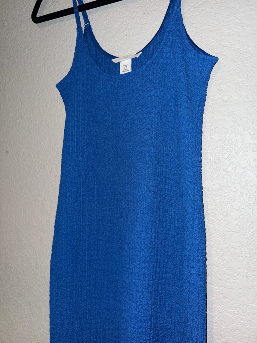 H&M Crinkled Jersey Midi Dress in Blue Size XS NWOT - Picture 4 of 8